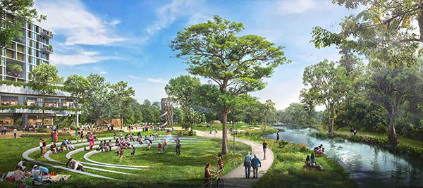 Tengah Central Park Central Park offers scenic and tranquil spots for residents to relax and enjoy various recreational activities. (Actual design may differ)