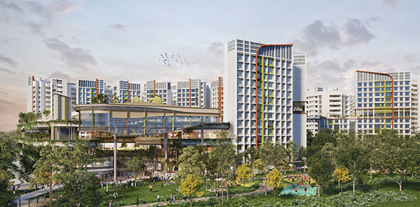 Tengah NC with polyclinic Artist’s impression of integrated Neighbourhood Centre with polyclinic.
