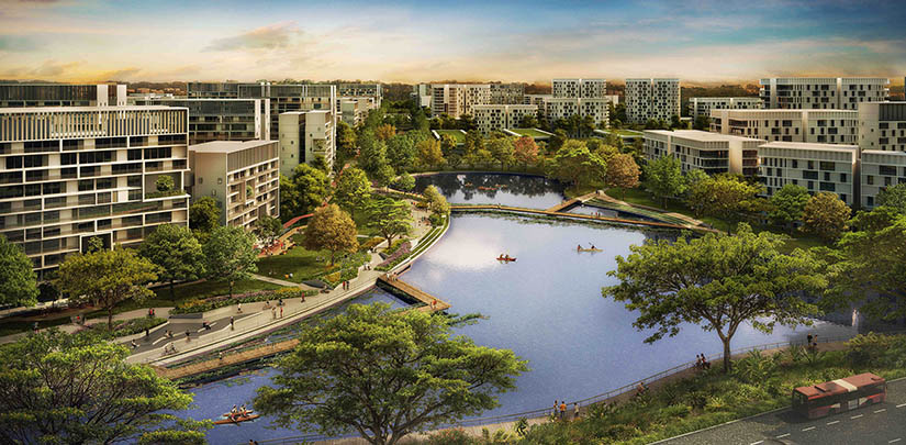 Tengah PondS Plantation District and Tengah Pond aerial view