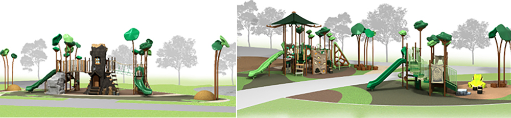 Tengah Themed Playground 01 Artist’s impressions of themed playgrounds resembling treehouses, rainforest canopies, and forest creatures such as frogs that will strengthen the visual identity of Park District and inspire imaginative play. Actual designs may differ. (Images courtesy of CT-Art)