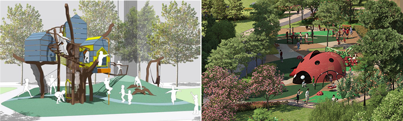 Tengah Themed Playground 02 Themed playgrounds resembling treehouses and common garden insects will strengthen the visual identity of Garden District and inspire imaginative play. (Perspectives for illustration purposes only. Actual design may differ)
