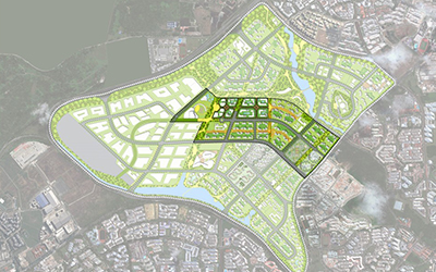 Tengah park district Aerial view of Park District.